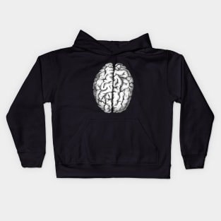 Brain human anatomy,vintage style, mental, watercolor Kids Hoodie